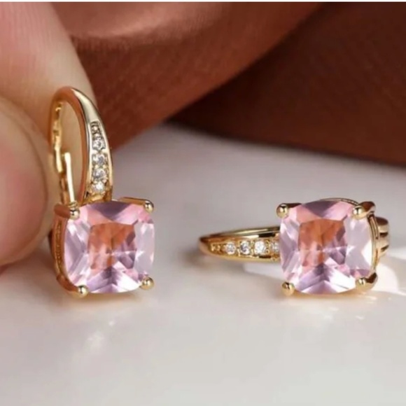 ⭐️❤️ FREE Rhinestone Baguette Hoop Drop Chic Glam Party Classy Elegant Earrings - Picture 1 of 5